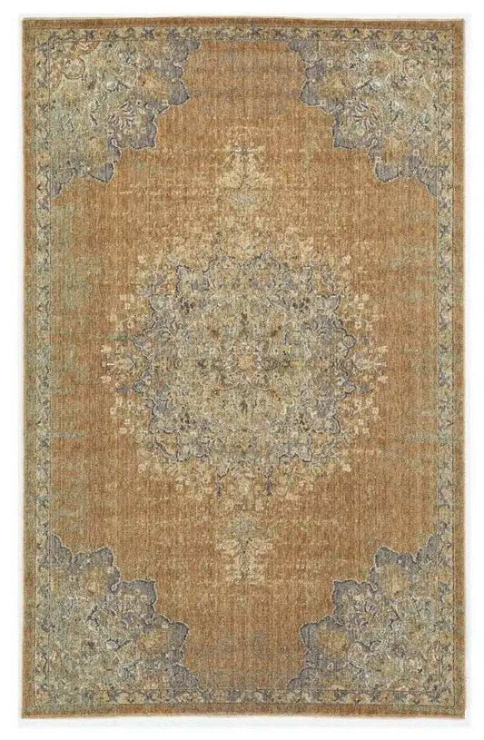 8' X 11' Coffee Brown Machine Woven Floral Medallion Indoor Area Rug - Homeroots - Flyclothing LLC
