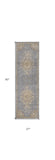 8' Slate Grey Machine Woven Vintage Traditional Indoor Runner Rug - Homeroots