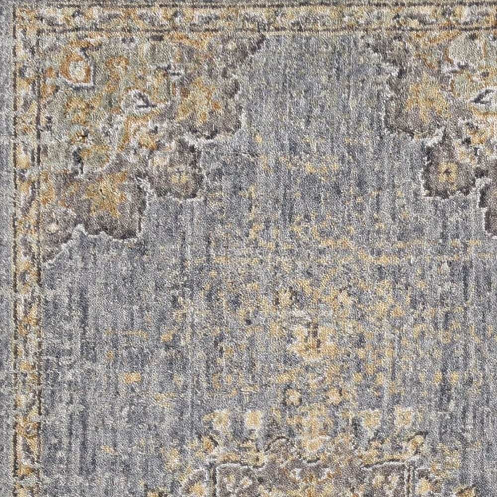 8' Slate Grey Machine Woven Vintage Traditional Indoor Runner Rug - Homeroots - Flyclothing LLC