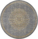 3' X 5' Slate Grey Medallion Bordered Wool Indoor Area Rug - Homeroots - Flyclothing LLC
