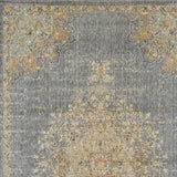 3' X 5' Slate Grey Medallion Bordered Wool Indoor Area Rug - Homeroots - Flyclothing LLC