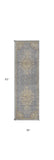 3' X 5' Slate Grey Medallion Bordered Wool Indoor Area Rug - Homeroots