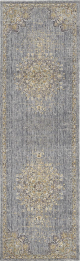 3' X 5' Slate Grey Medallion Bordered Wool Indoor Area Rug - Homeroots - Flyclothing LLC