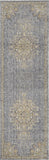 3' X 5' Slate Grey Medallion Bordered Wool Indoor Area Rug - Homeroots
