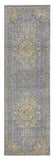 3' X 5' Slate Grey Medallion Bordered Wool Indoor Area Rug - Homeroots