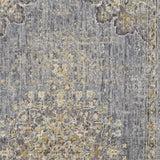 3' X 5' Slate Grey Medallion Bordered Wool Indoor Area Rug - Homeroots - Flyclothing LLC