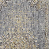 3' X 5' Slate Grey Medallion Bordered Wool Indoor Area Rug - Homeroots - Flyclothing LLC