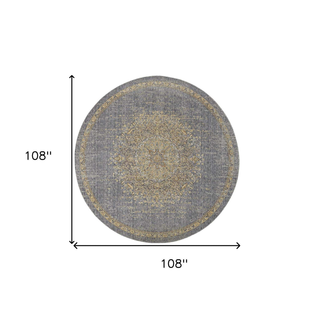 108 X 108 Slate Grey Wool Rug - Homeroots - Flyclothing LLC