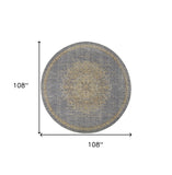 108 X 108 Slate Grey Wool Rug - Homeroots