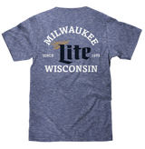 Miller Lite Milwaukee Wisconsin T-Shirt - Royal Snow Heather