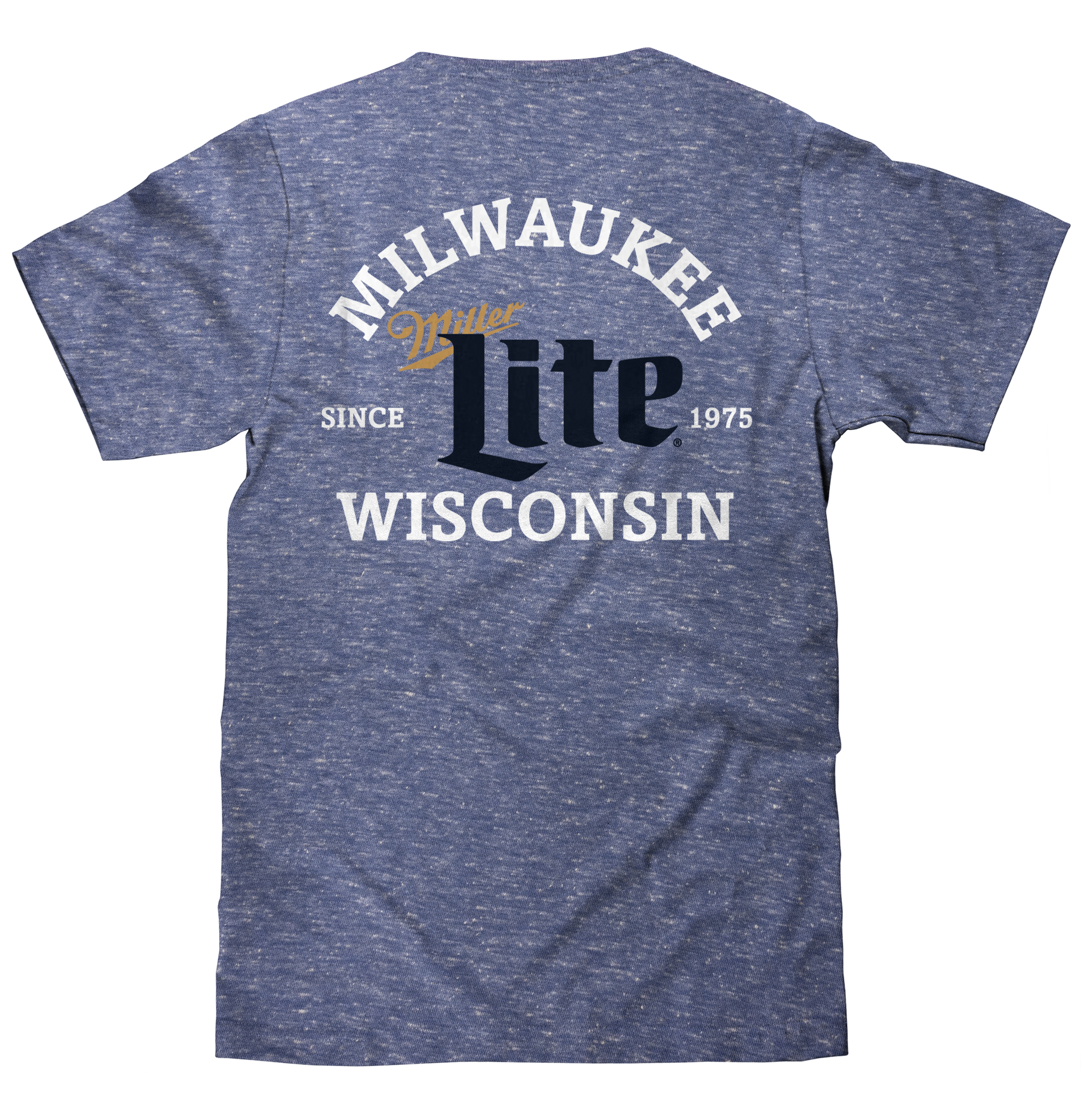 Miller Lite Milwaukee Wisconsin T-Shirt - Royal Snow Heather