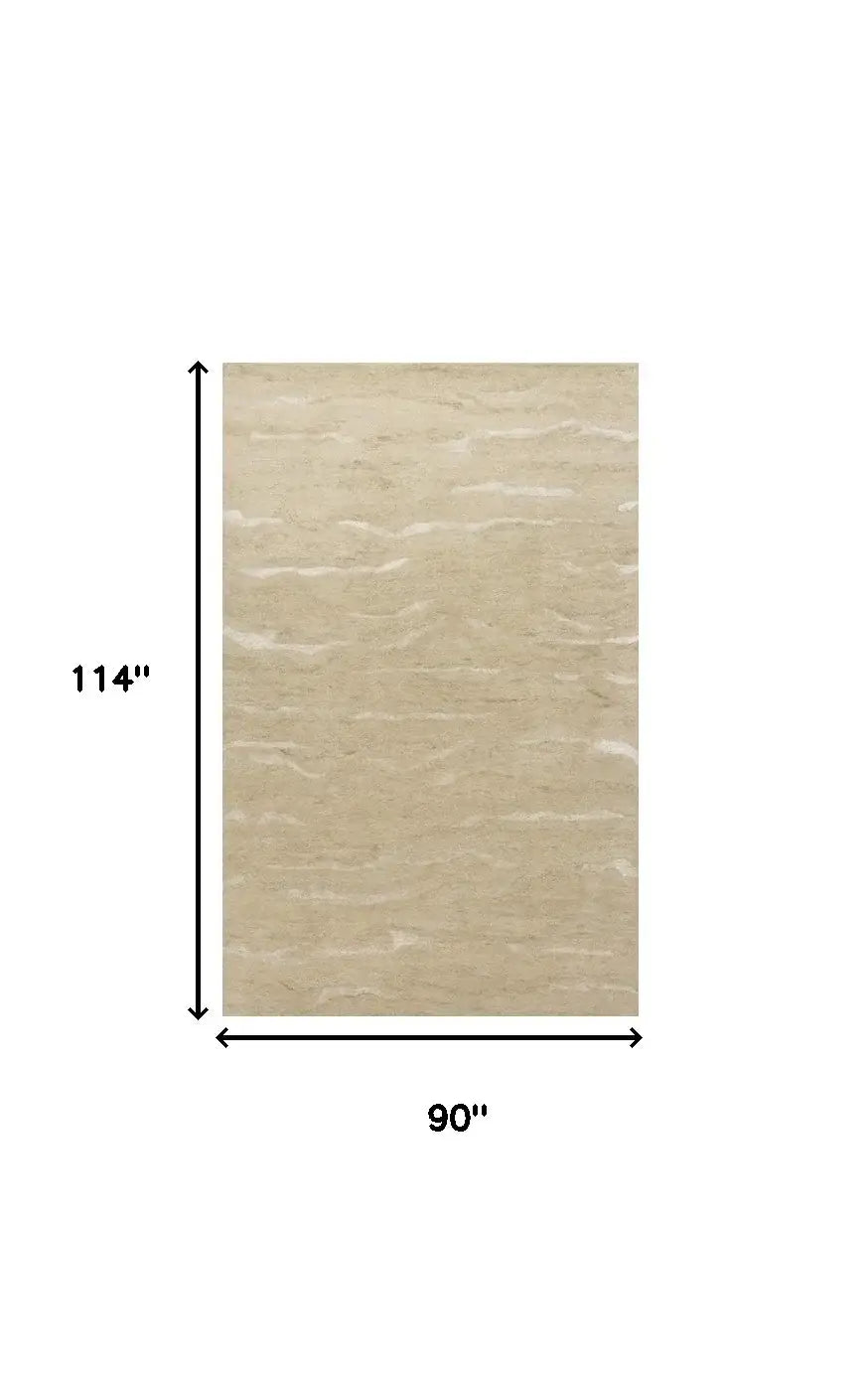 8' X 10' Beige Hand Tufted Abstract Indoor Area Rug - Homeroots - Flyclothing LLC