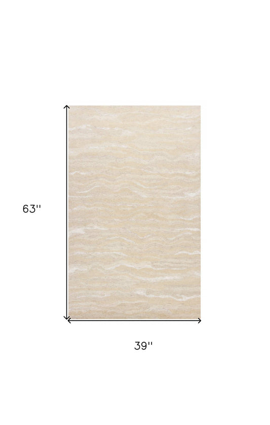 3' X 5' Ivory Hand Tufted Abstract Indoor Area Rug - Homeroots - Flyclothing LLC