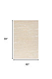 5' X 7' Ivory Hand Tufted Abstract Indoor Area Rug - Homeroots