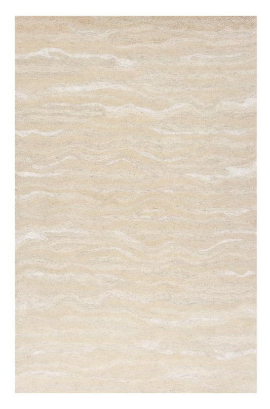 5' X 7' Ivory Hand Tufted Abstract Indoor Area Rug
