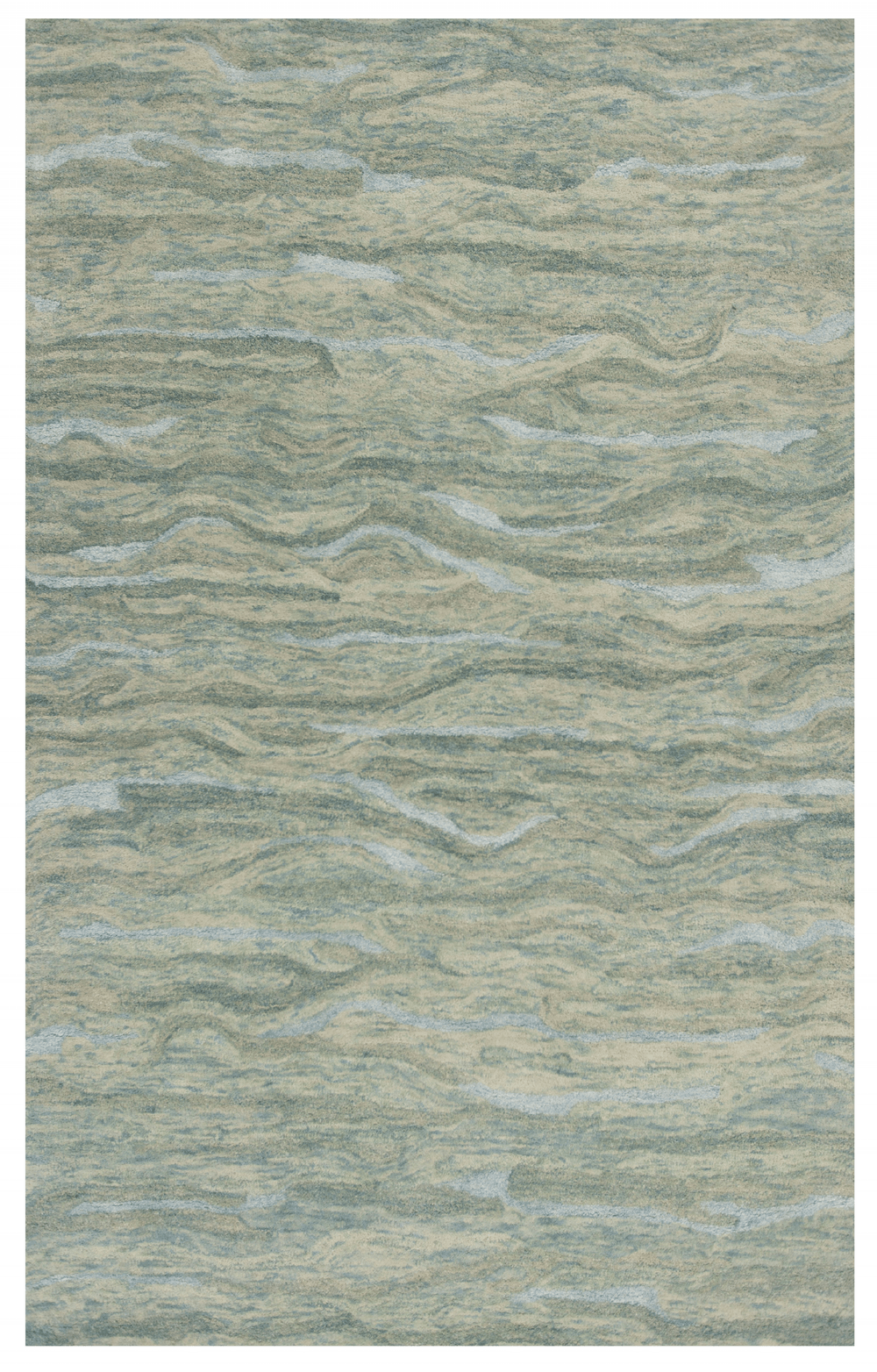 3' X 5' Seafoam Blue Hand Tufted Abstract Indoor Area Rug - Homeroots