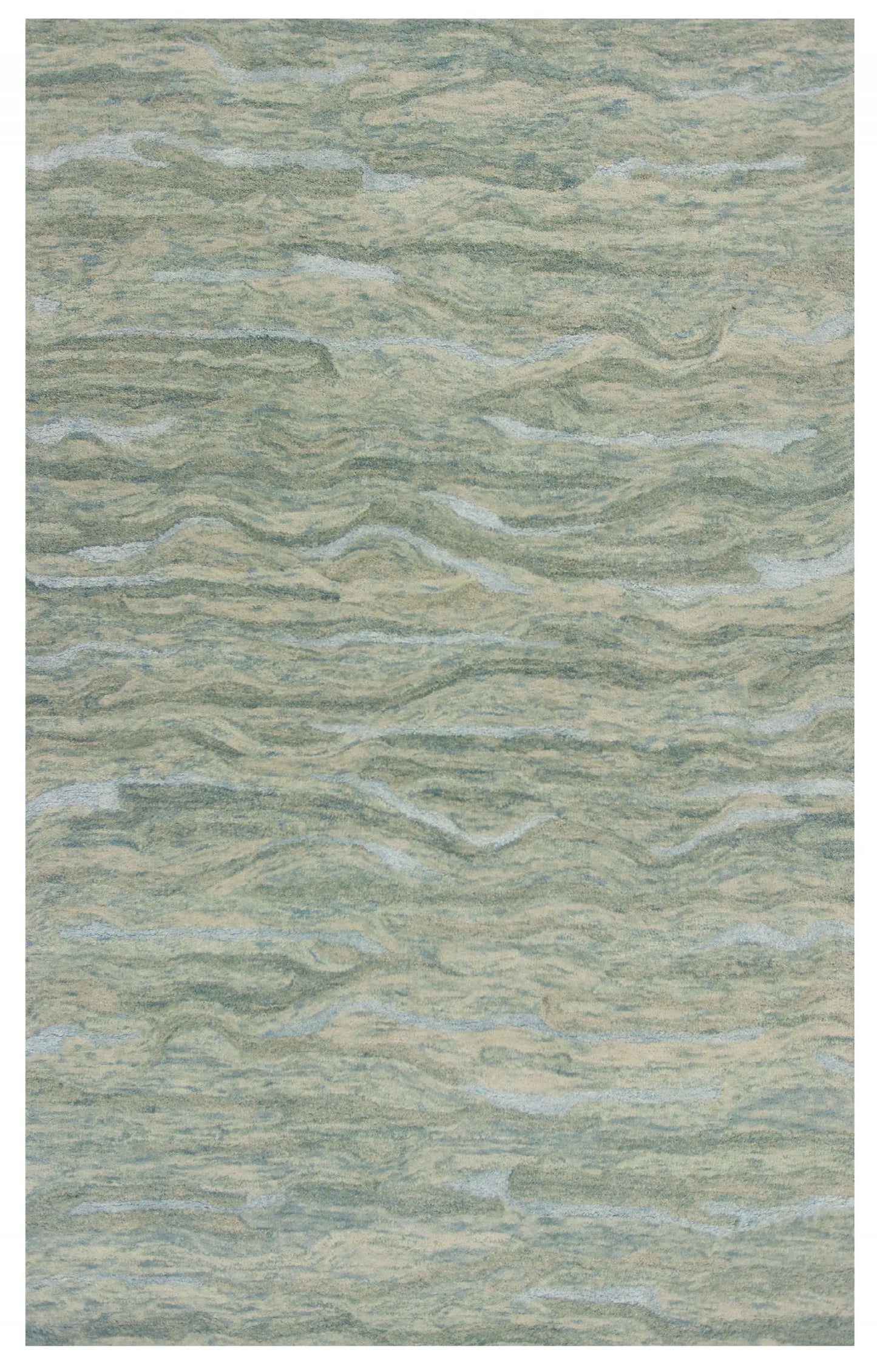 5' X 7' Seafoam Blue Hand Tufted Abstract Indoor Area Rug - Homeroots - Flyclothing LLC