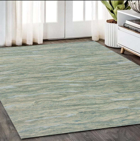 5' X 7' Seafoam Blue Hand Tufted Abstract Indoor Area Rug - Homeroots - Flyclothing LLC