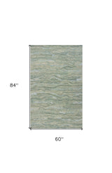 5' X 7' Seafoam Blue Hand Tufted Abstract Indoor Area Rug - Homeroots - Flyclothing LLC