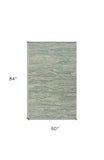 5' X 7' Seafoam Blue Hand Tufted Abstract Indoor Area Rug - Homeroots
