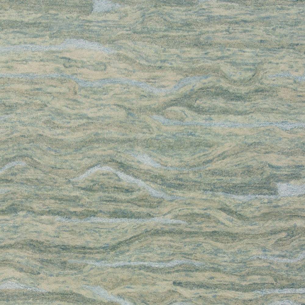 5' X 7' Seafoam Blue Hand Tufted Abstract Indoor Area Rug - Homeroots - Flyclothing LLC