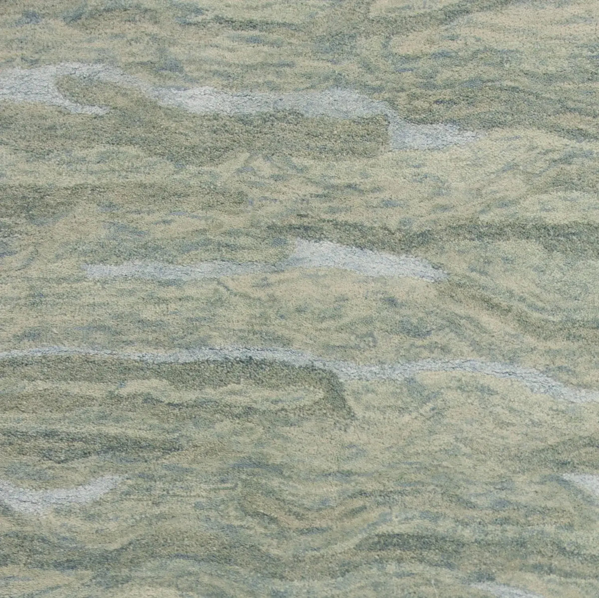 9' X 12' Blue and Beige Wool Hand Tufted Area Rug - Homeroots - Flyclothing LLC