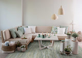 9' X 12' Blue and Beige Wool Hand Tufted Area Rug - Homeroots