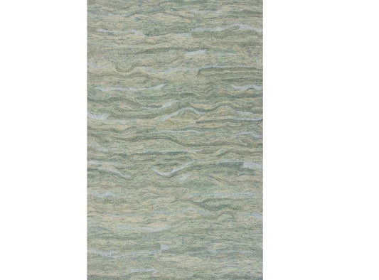 9' X 12' Blue and Beige Wool Hand Tufted Area Rug - Homeroots - Flyclothing LLC