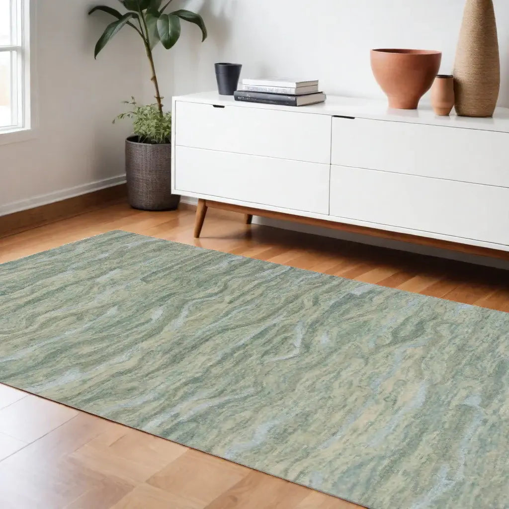 9' X 12' Blue and Beige Wool Hand Tufted Area Rug - Homeroots - Flyclothing LLC