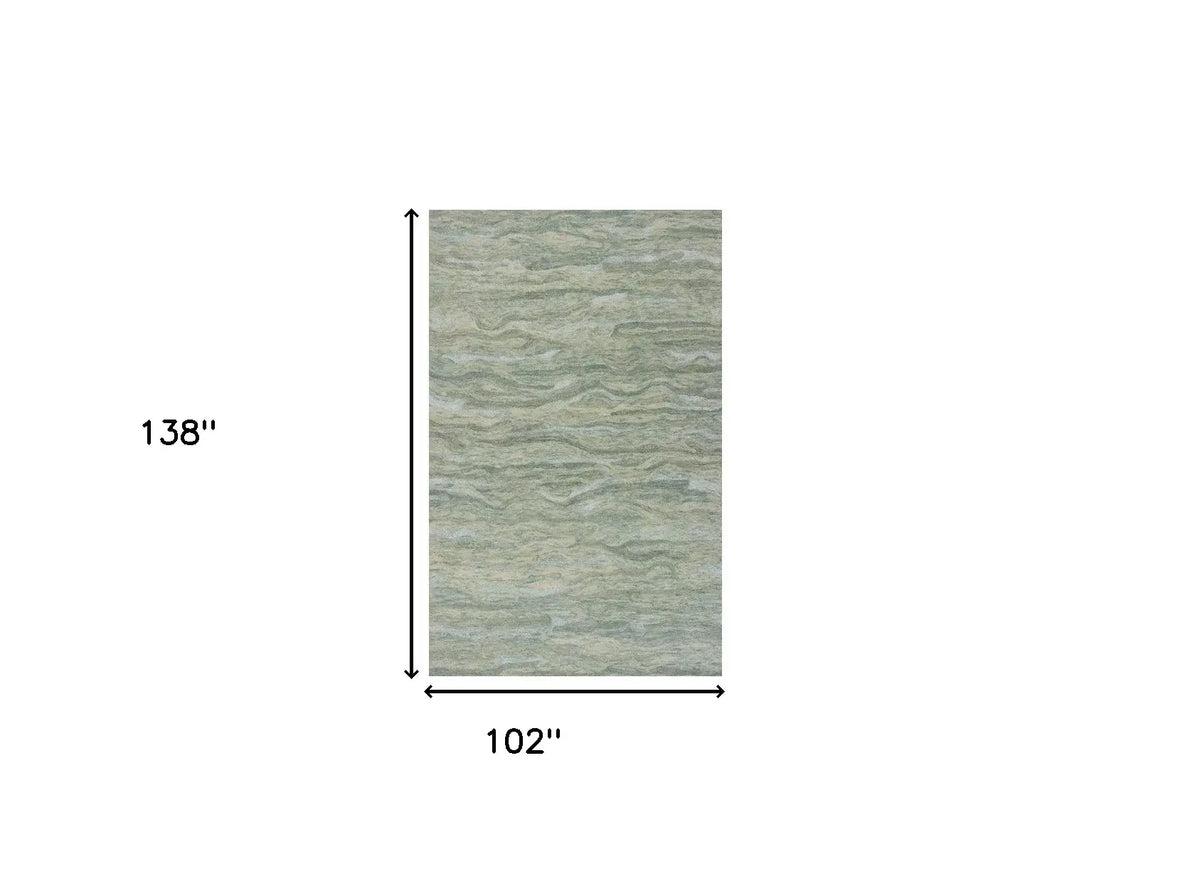 9' X 12' Blue and Beige Wool Hand Tufted Area Rug - Homeroots - Flyclothing LLC