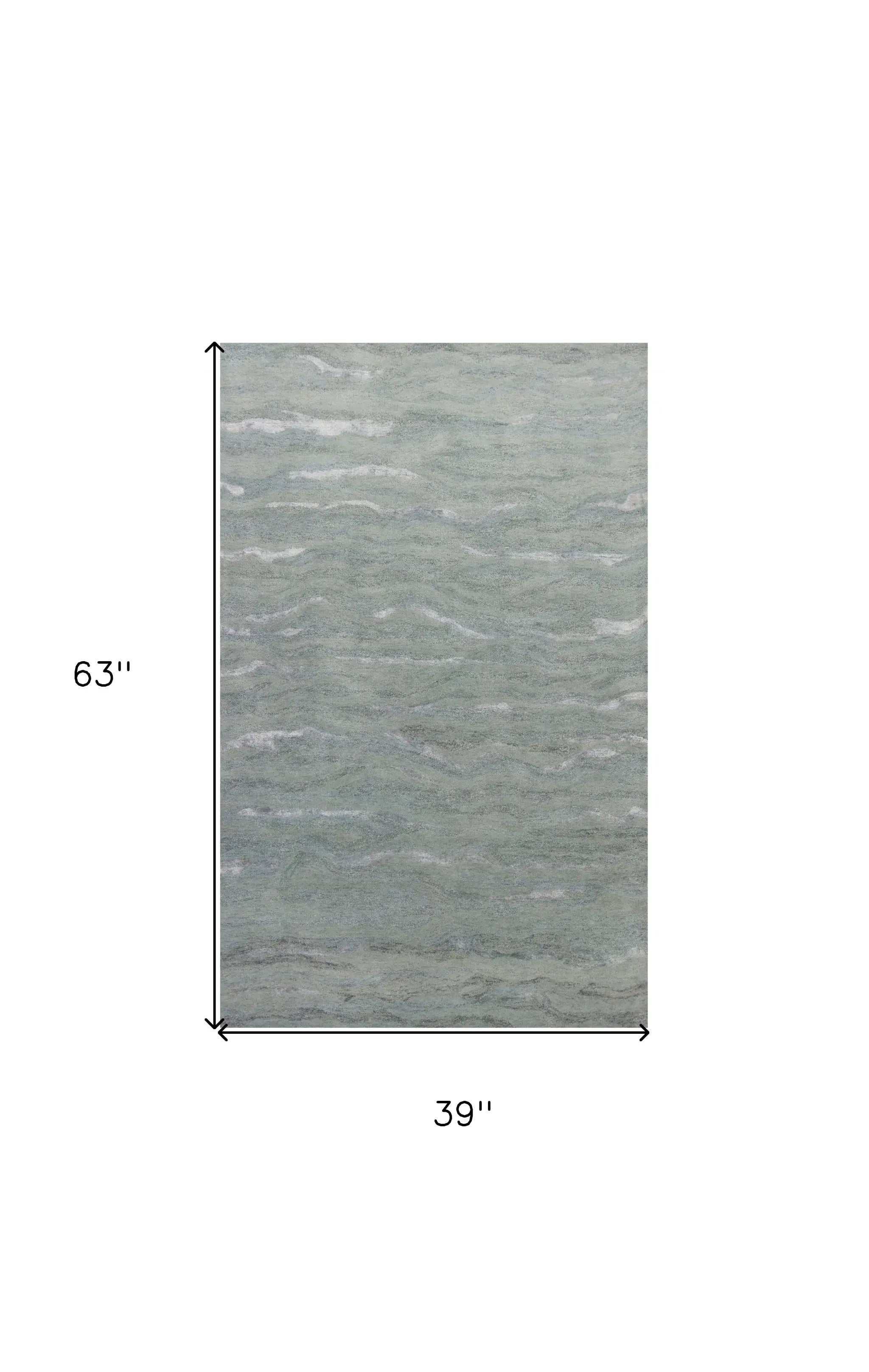 3' X 5' Slate Grey Hand Tufted Abstract Indoor Area Rug - Homeroots - Flyclothing LLC