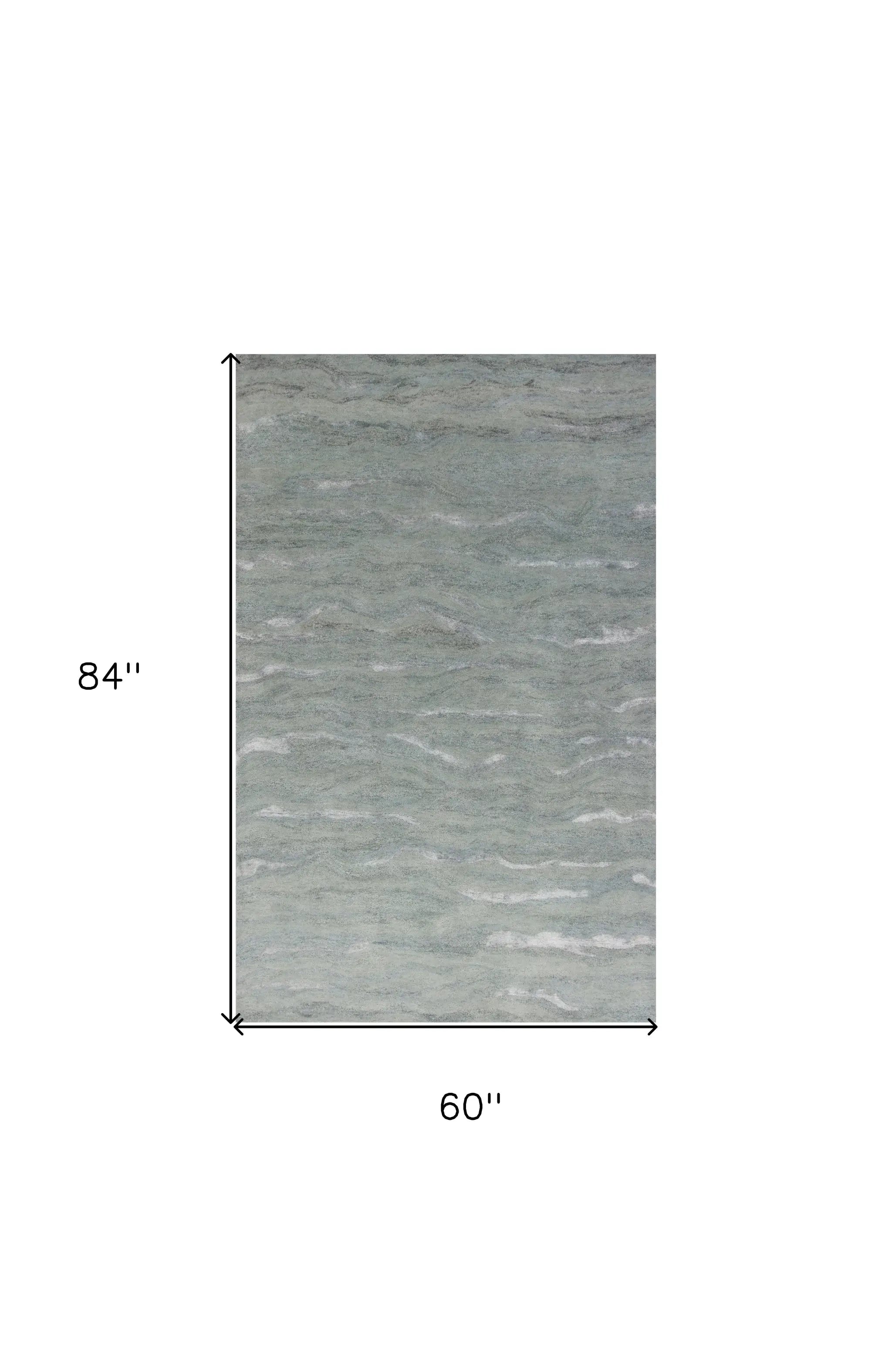 5' X 7' Slate Grey Hand Tufted Abstract Indoor Area Rug - Homeroots - Flyclothing LLC