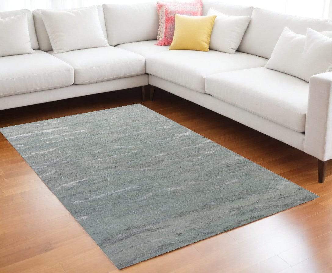 9' X 12' Slate Grey Hand Tufted Abstract Indoor Area Rug - Homeroots - Flyclothing LLC