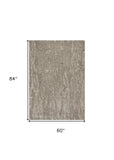 5' X 7' Sand Plain Wool Indoor Area Rug With Viscose Highlights - Homeroots