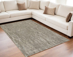 5' X 7' Sand Plain Wool Indoor Area Rug With Viscose Highlights - Homeroots