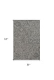 3' X 5' Grey Hand Tufted Abstract Indoor Area Rug - Homeroots