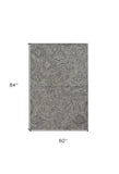 5' X 7' Grey Hand Tufted Abstract Indoor Area Rug - Homeroots