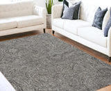 5' X 7' Grey Hand Tufted Abstract Indoor Area Rug - Homeroots