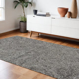 102 X 138 Grey Wool Or Viscose Rug - Homeroots
