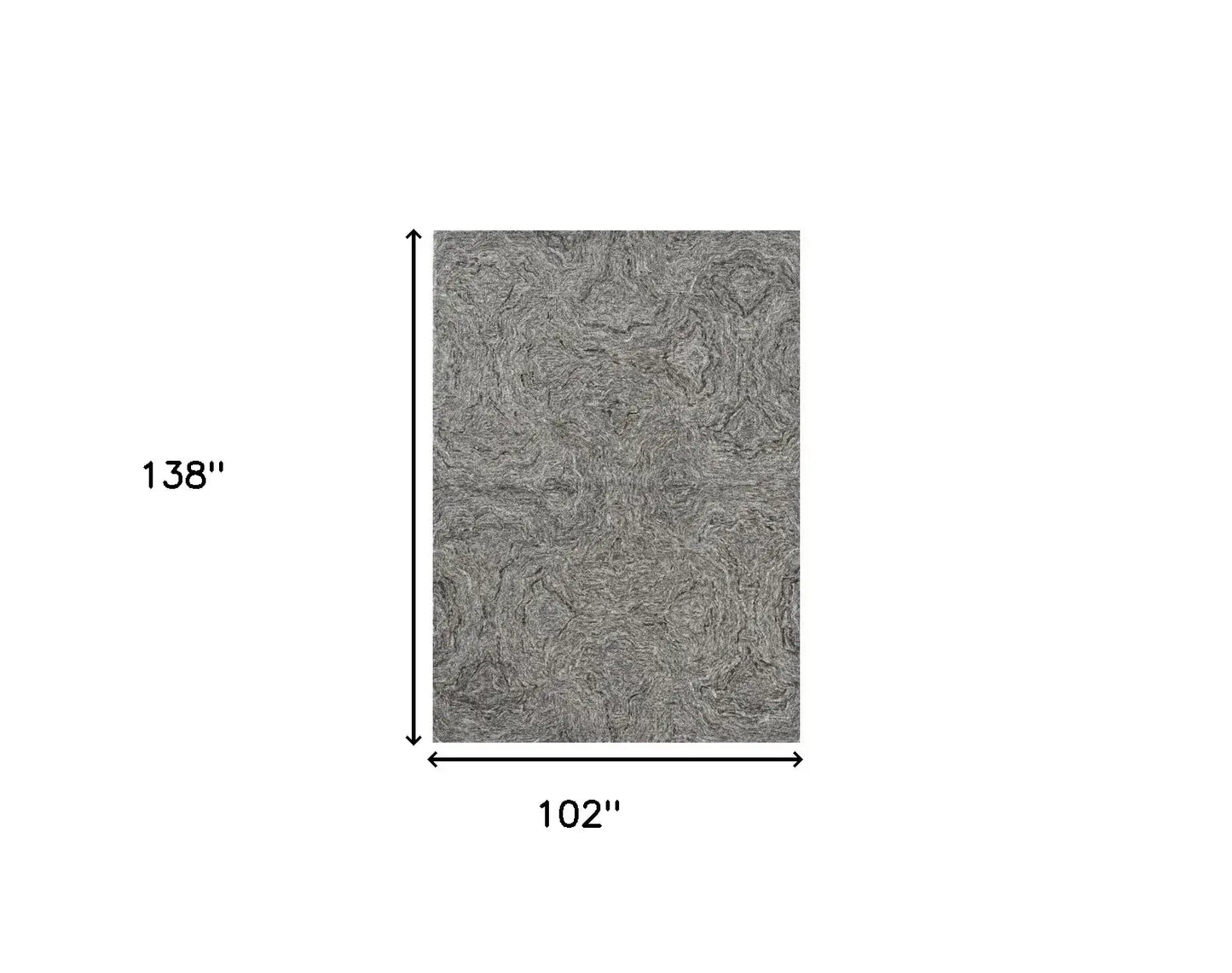 102 X 138 Grey Wool Or Viscose Rug - Homeroots - Flyclothing LLC