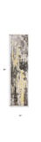 7' Grey Machine Woven Watercolor Splash Indoor Runner Rug - Homeroots