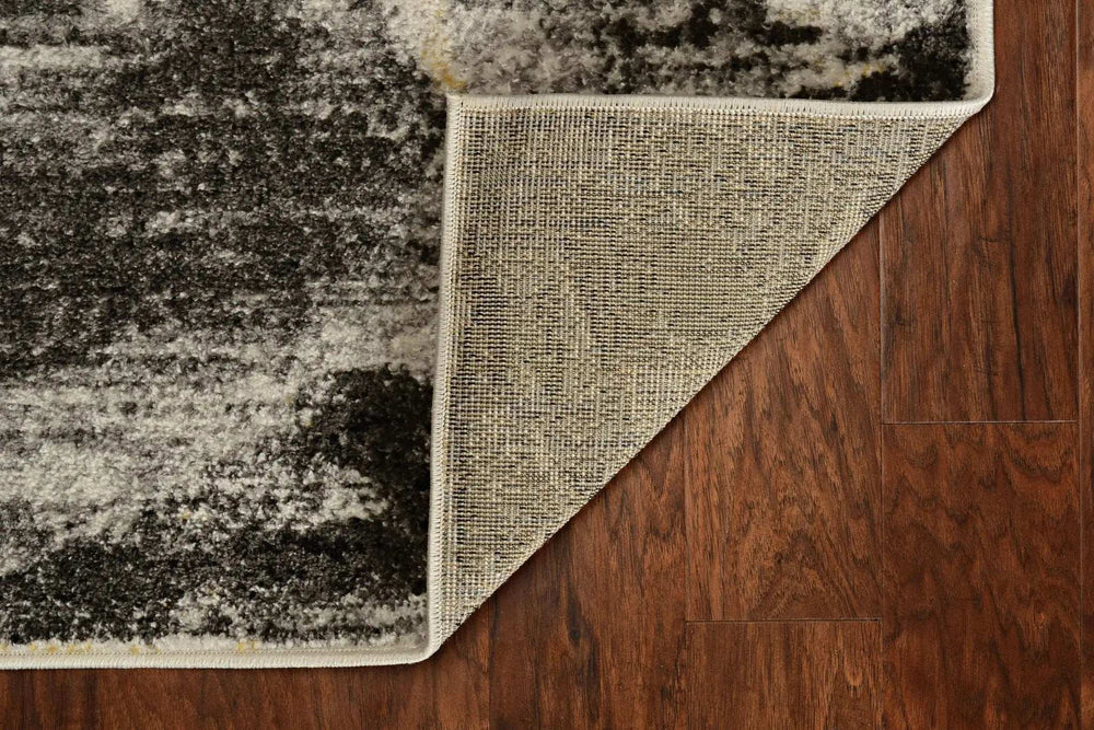 7' Grey Machine Woven Watercolor Splash Indoor Runner Rug - Homeroots - Flyclothing LLC