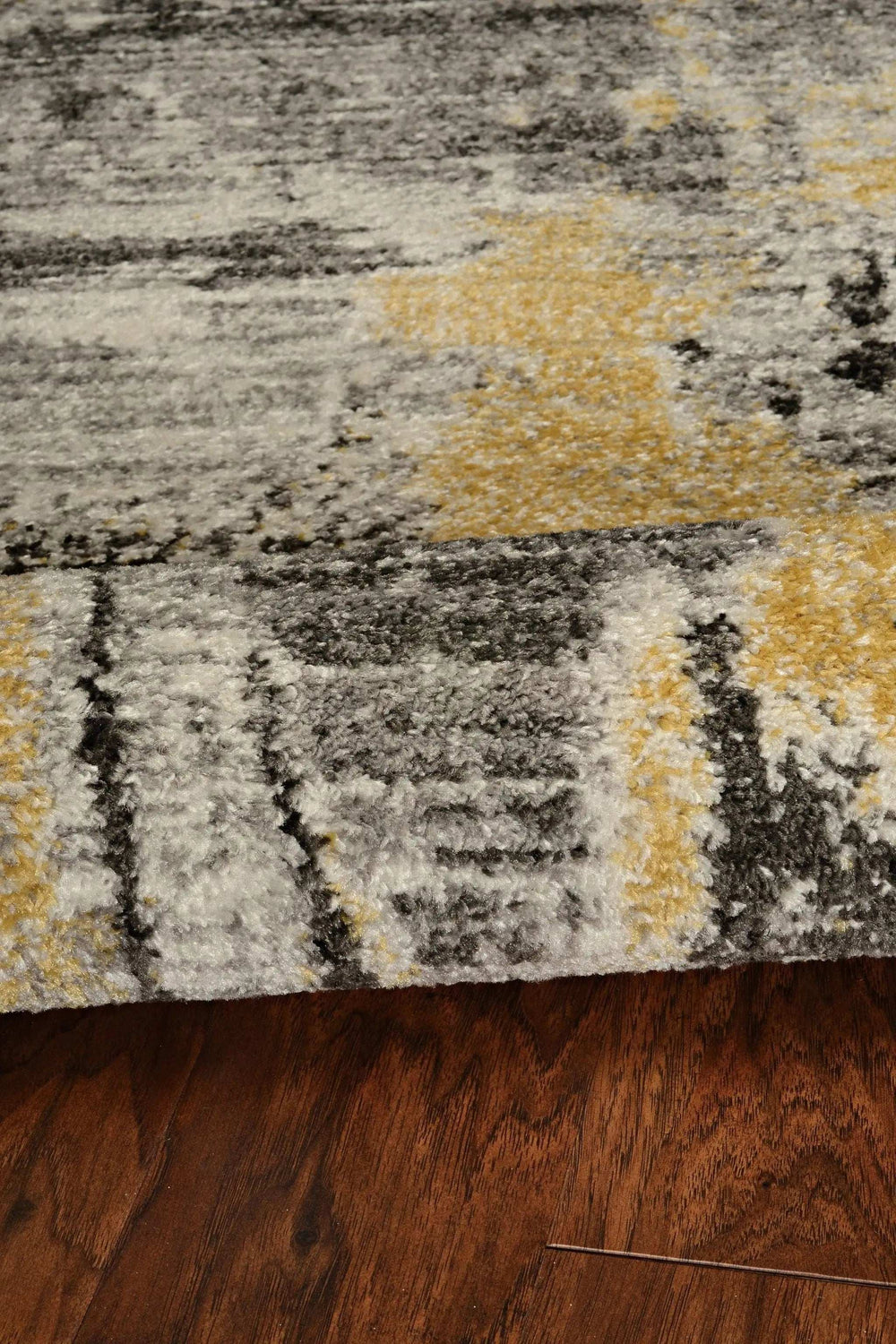 7' Grey Machine Woven Watercolor Splash Indoor Runner Rug - Homeroots - Flyclothing LLC