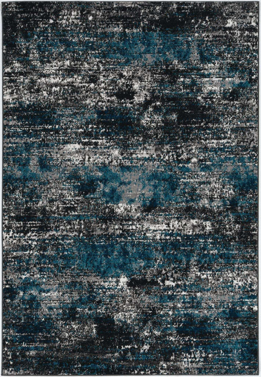 7' Grey Blue Machine Woven Abstract Indoor Runner Rug - Homeroots - Flyclothing LLC