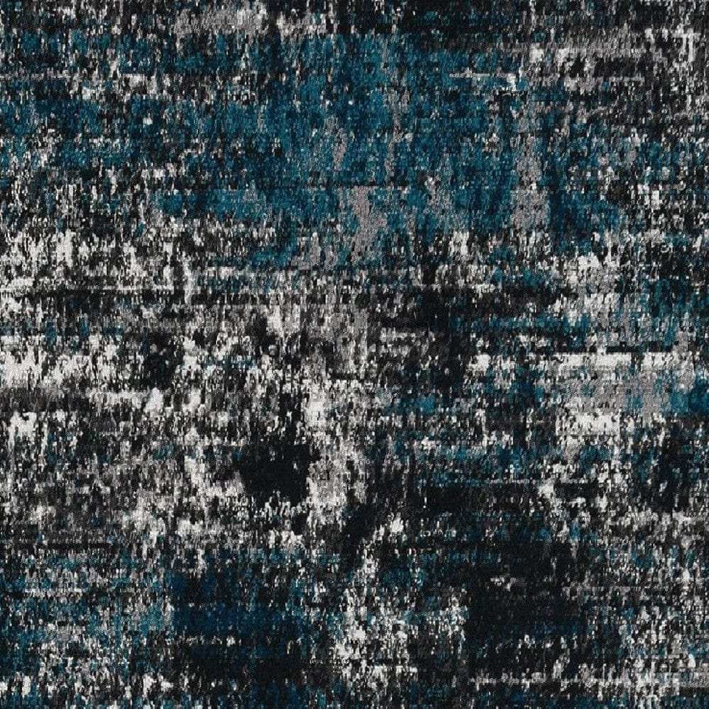 7' Grey Blue Machine Woven Abstract Indoor Runner Rug - Homeroots - Flyclothing LLC