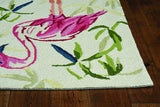 2' X 3' Pink and Ivory Tropical Floral Hand Tufted Area Rug - Homeroots