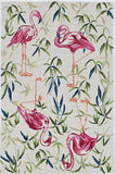2' X 3' Pink and Ivory Tropical Floral Hand Tufted Area Rug - Homeroots