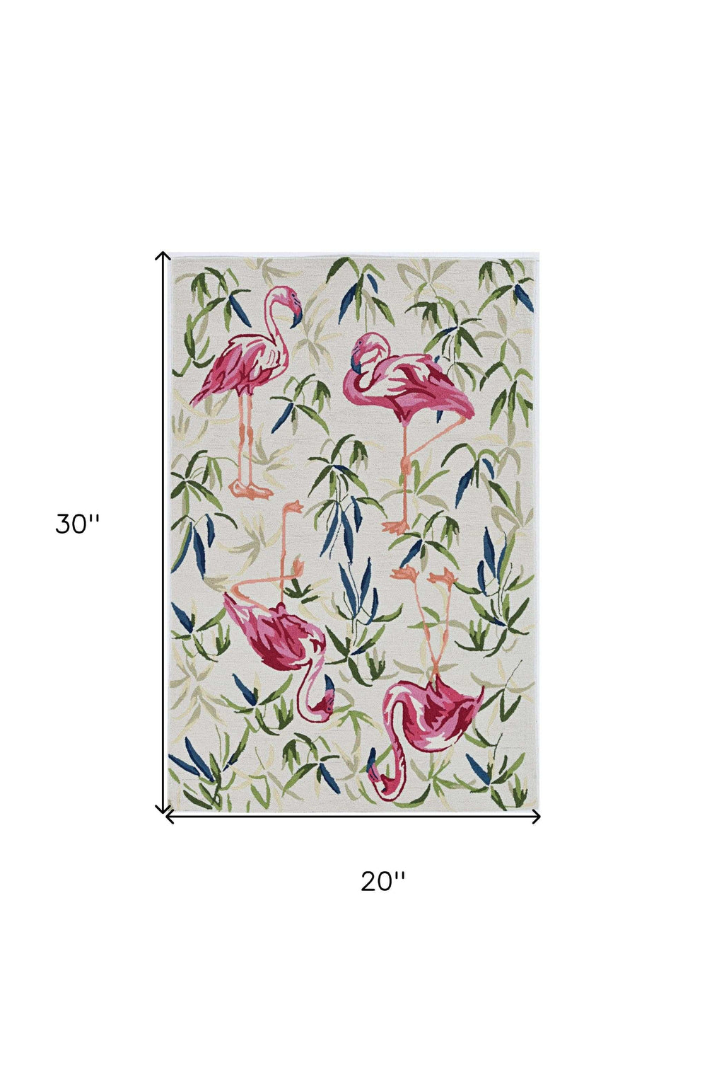 2' X 3' Pink and Ivory Tropical Floral Hand Tufted Area Rug - Homeroots - Flyclothing LLC