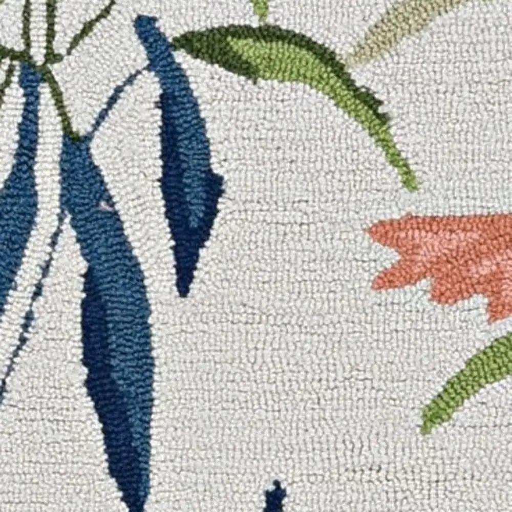 2' X 3' Pink and Ivory Tropical Floral Hand Tufted Area Rug - Homeroots - Flyclothing LLC