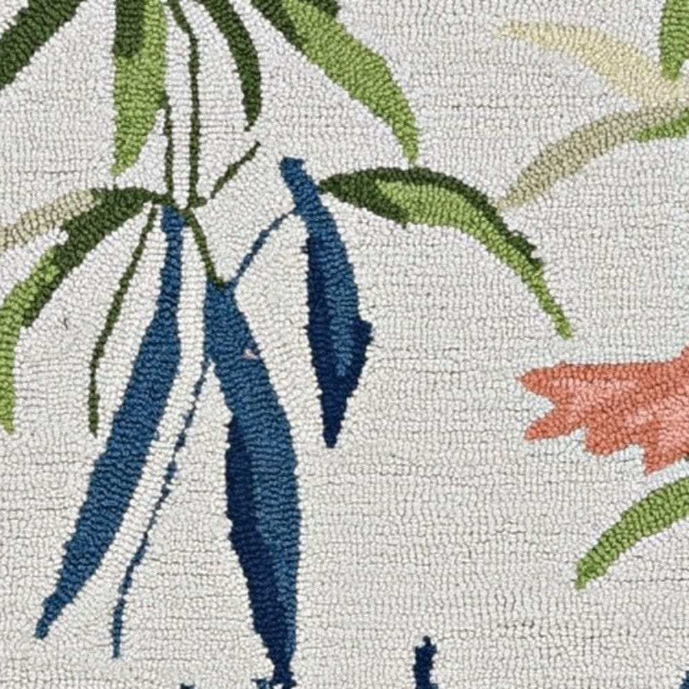 2' X 4' Ivory Pink Hand Hooked Flamingo Indoor Accent Rug - Homeroots - Flyclothing LLC